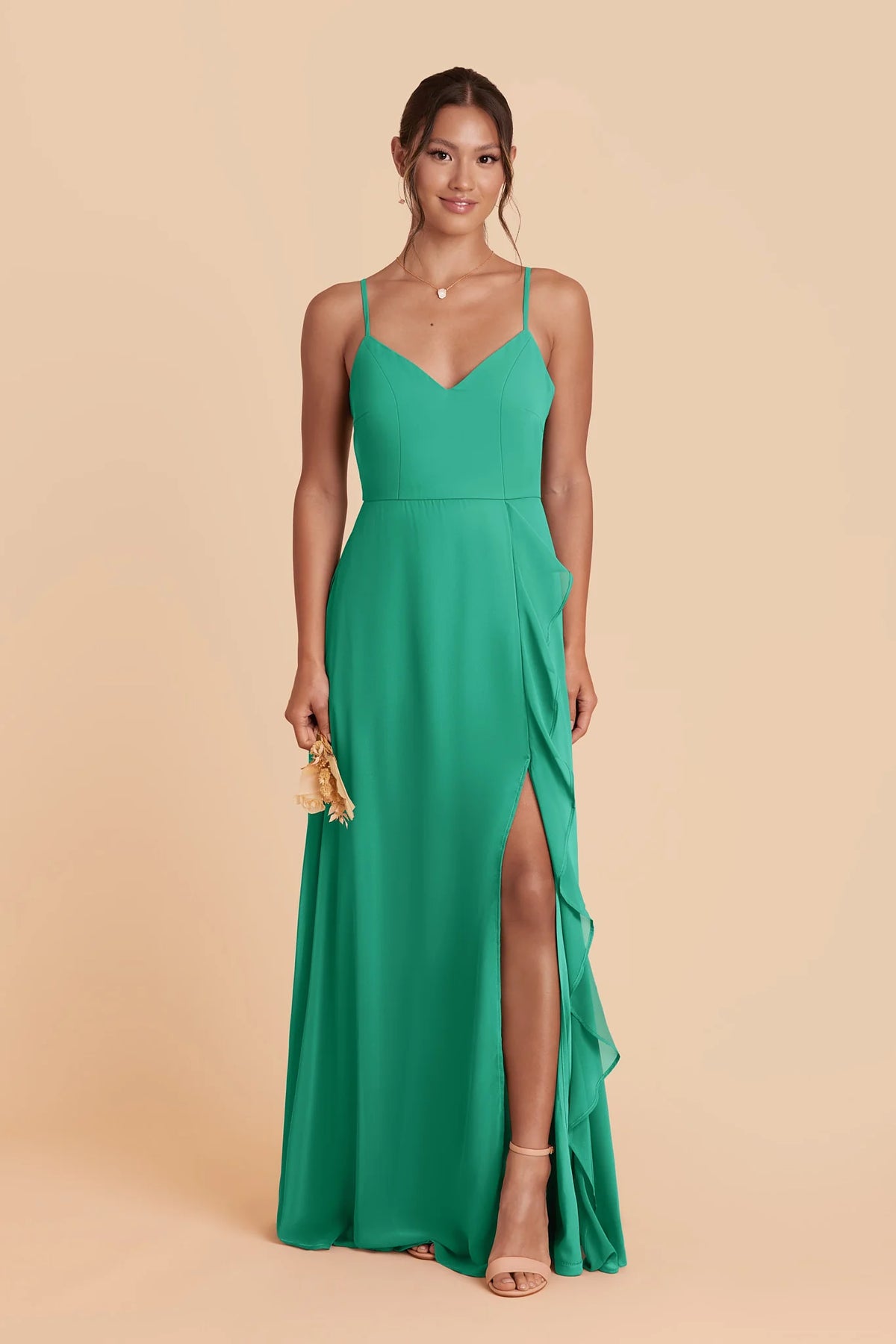 Margot Turquoise front view bridesmaid dress