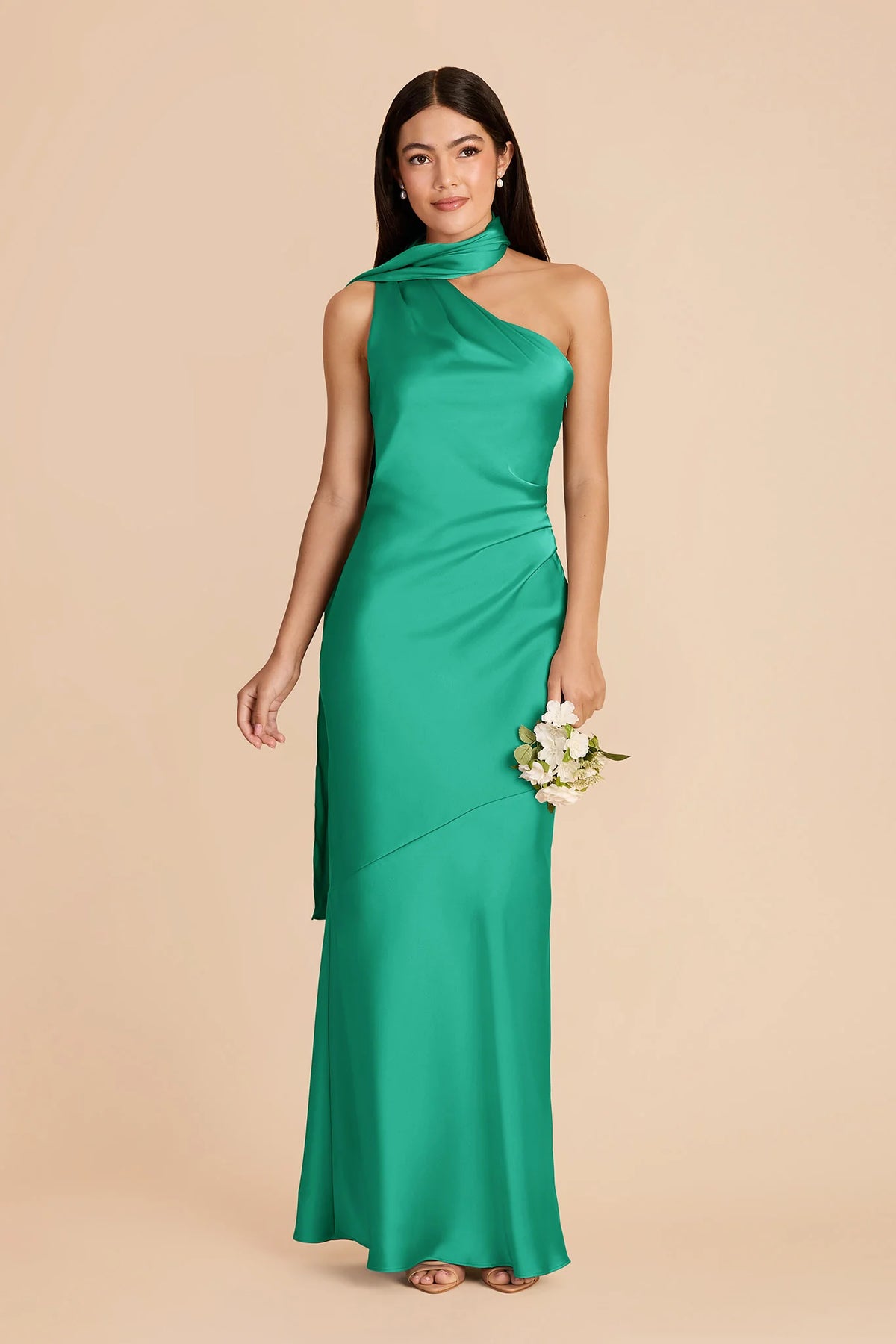 Ariadne Turquoise front view bridesmaid dress