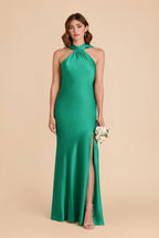 Camille Turquoise front view bridesmaid dress