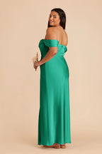 Corinne Turquoise back view bridesmaid dress