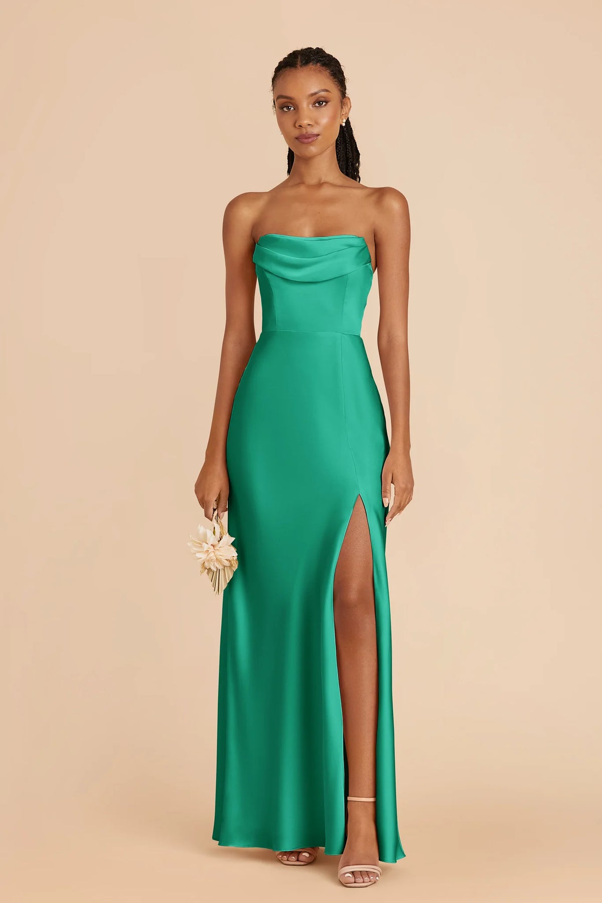 Corinne Turquoise front view bridesmaid dress