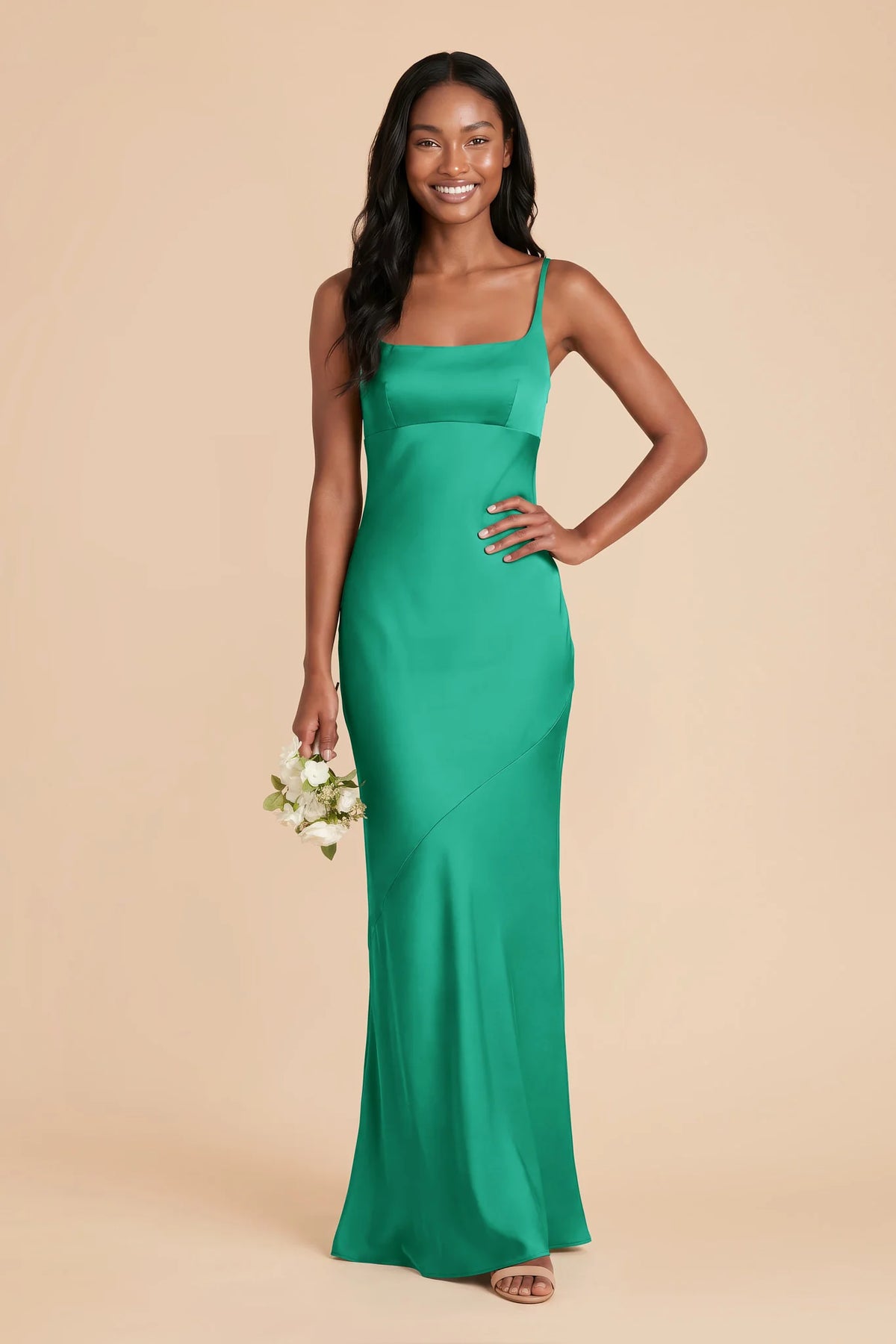 Noelle Turquoise front view bridesmaid dress