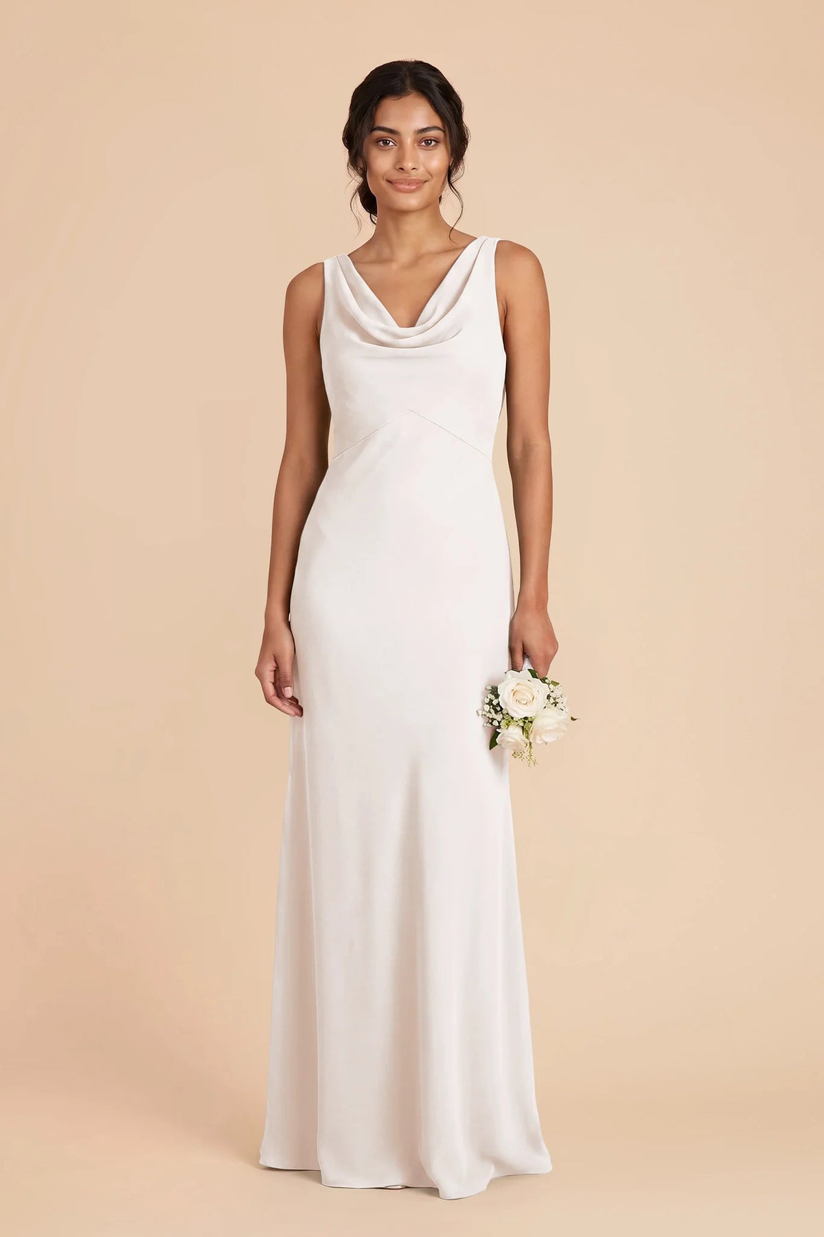 Odette White front view bridesmaid dress