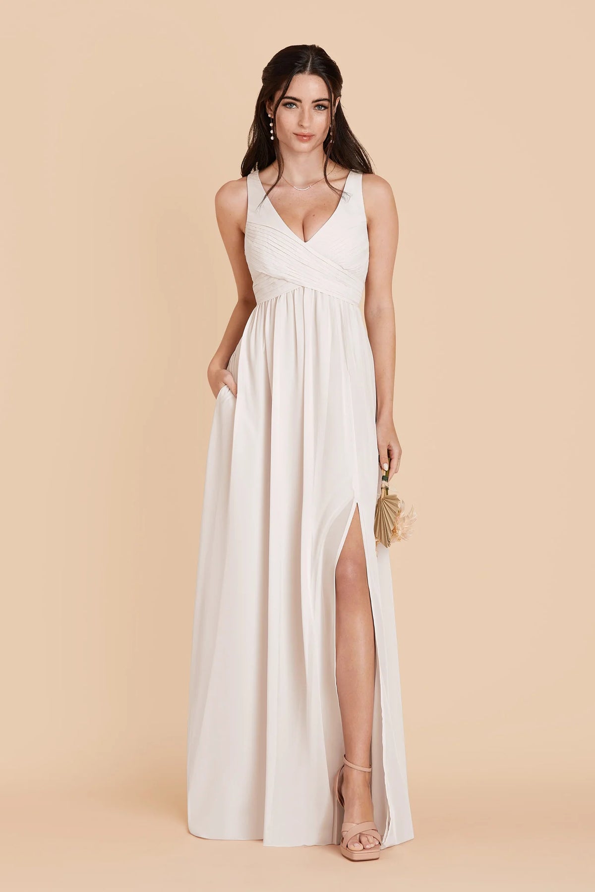 Annelise White front view bridesmaid dress