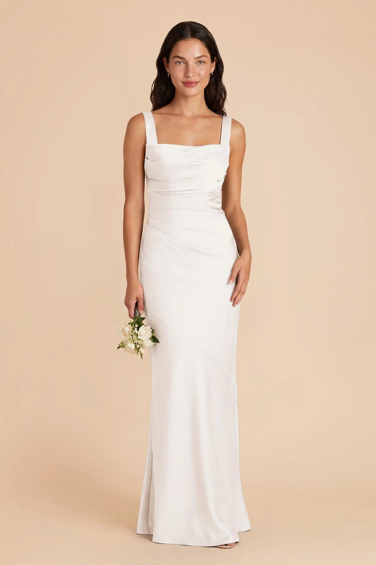Colette White front view bridesmaid dress