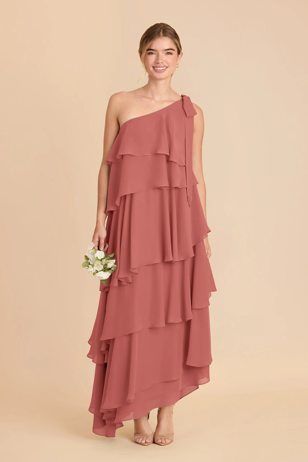 Marisol Wild Rose front view bridesmaid dress