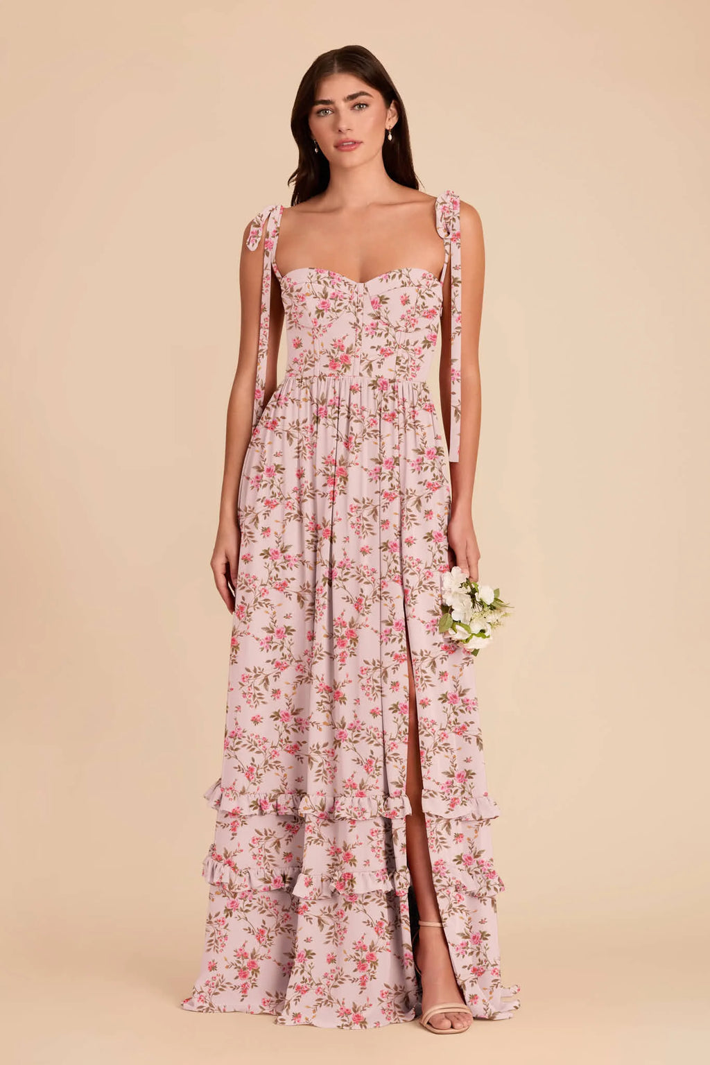 Daphne Wild Rose Garden front view bridesmaid dress