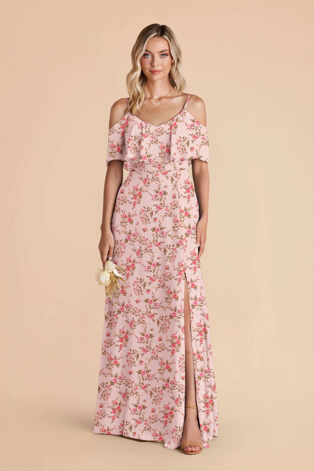 Genevieve Wild Rose Garden front view bridesmaid dress