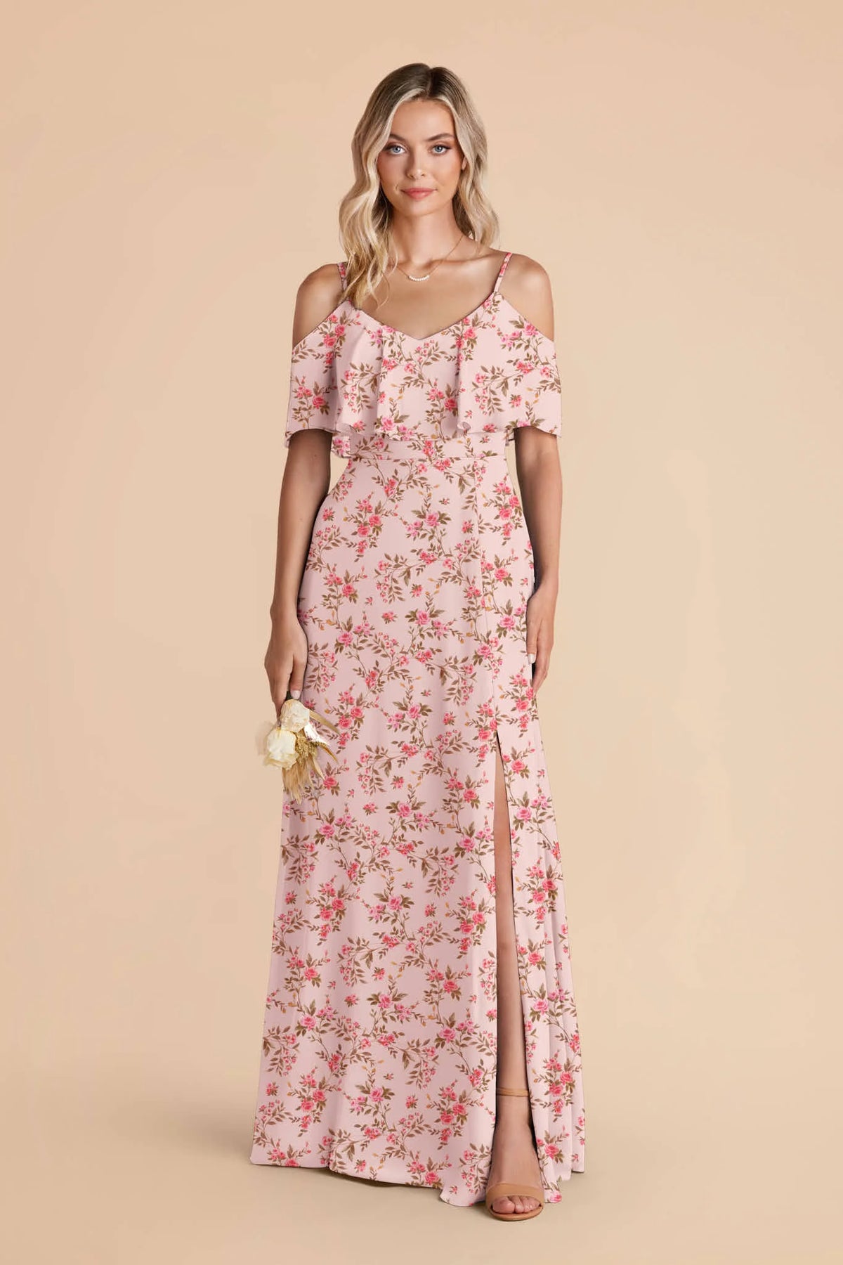Genevieve Wild Rose Garden front view bridesmaid dress
