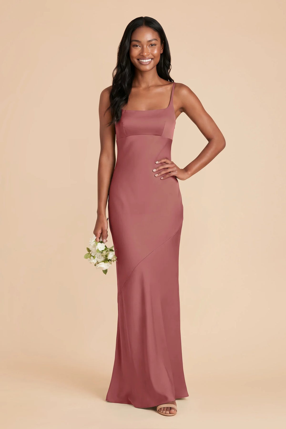Noelle Wild Rose front view bridesmaid dress