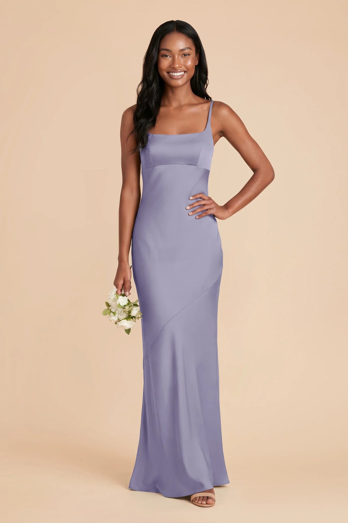 Noelle Wisteria front view bridesmaid dress