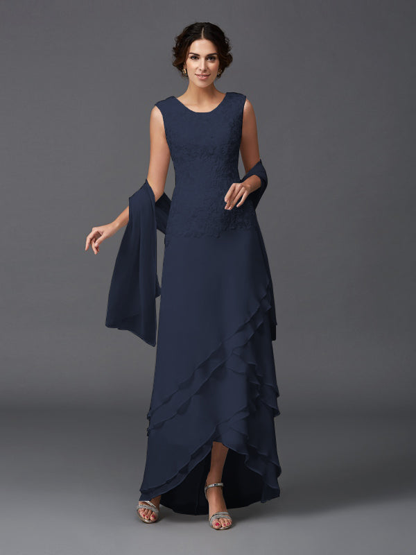 Hazel Marie Navy Blue front view mother of the bride dress
