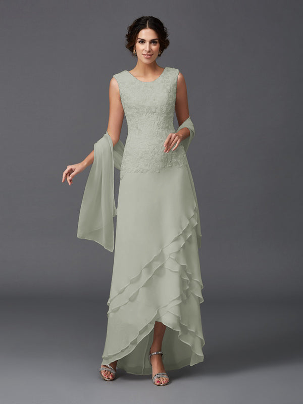 Hazel Marie Grey front view mother of the bride dress