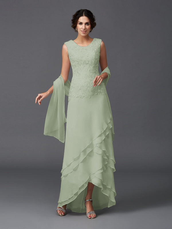 Hazel Marie Sage Green front view mother of the bride dress