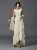 Hazel Marie Silver back view mother of the bride dress