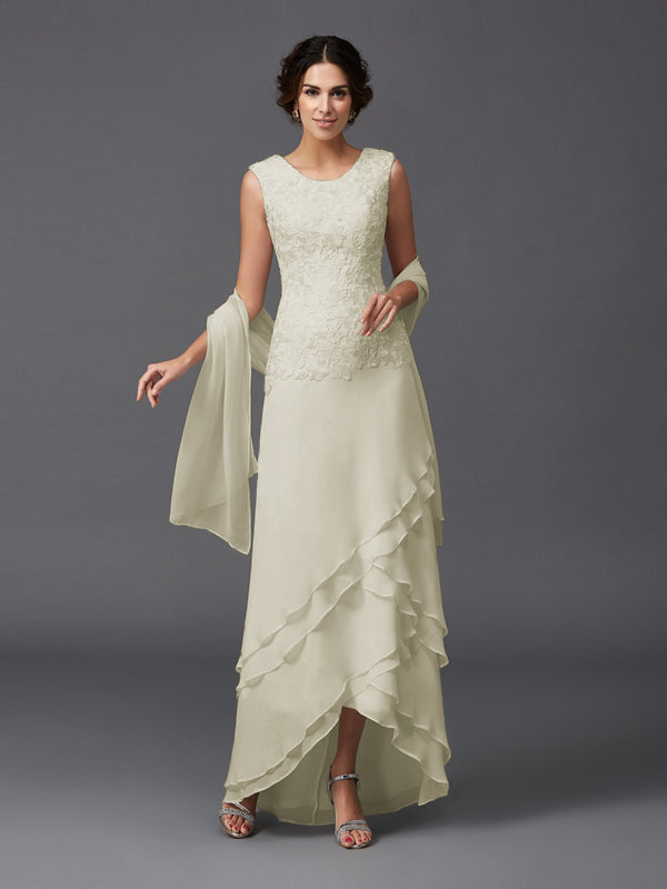 Hazel Marie Silver back view mother of the bride dress