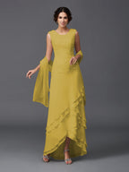 Hazel Marie Gold back view mother of the bride dress