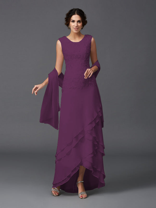 Hazel Marie Grape front view mother of the bride dress