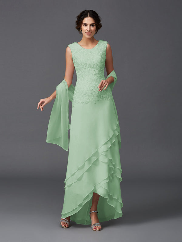 Hazel Marie Mint Green front view mother of the bride dress