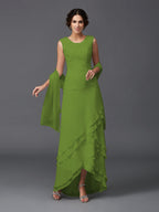 Hazel Marie Olive Green front view mother of the bride dress