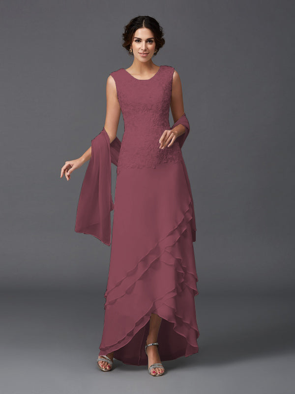 Hazel Marie Plum front view mother of the bride dress
