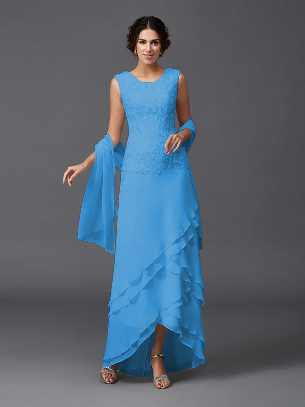 Hazel Marie Ocean Blue front view mother of the bride dress