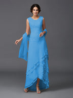 Hazel Marie Ocean Blue front view mother of the bride dress