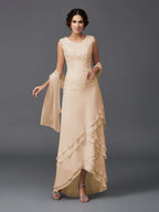 Hazel Marie Peach back view mother of the bride dress