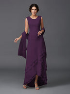 Hazel Marie Plum back view mother of the bride dress