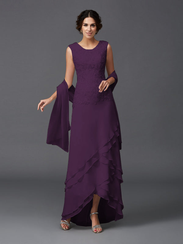 Hazel Marie Plum back view mother of the bride dress
