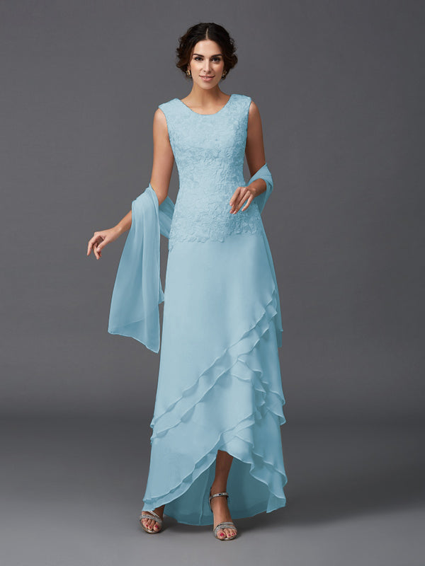 Hazel Marie Pool Blue front view mother of the bride dress