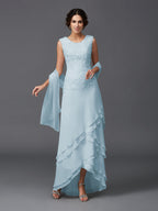 Hazel Marie Sky Blue front view mother of the bride dress