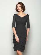 Violet Mae Black front view mother of the bride dress
