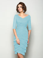 Violet Mae Turquoise front view mother of the bride dress