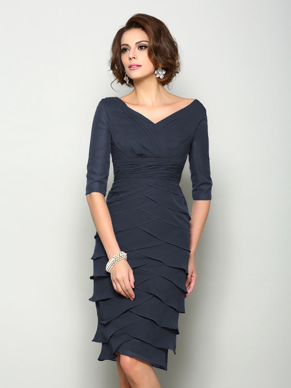 Violet Mae Navy Blue front view mother of the bride dress
