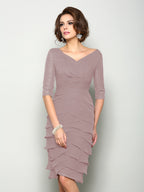 Violet Mae Steel Blue side view mother of the bride dress
