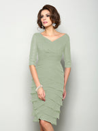 Violet Mae Sage Green front view mother of the bride dress
