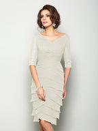 Violet Mae Silver back view mother of the bride dress