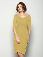 Violet Mae Gold back view mother of the bride dress