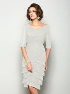 Violet Mae Ivory front view mother of the bride dress