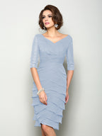 Violet Mae Lavender front view mother of the bride dress