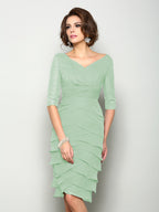 Violet Mae Mint Green front view mother of the bride dress