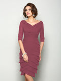 Violet Mae Plum front view mother of the bride dress