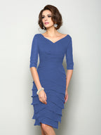 Violet Mae Navy Blue back view mother of the bride dress