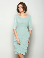 Violet Mae Pool Blue back view mother of the bride dress