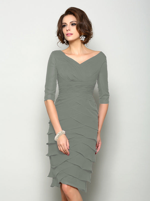 Violet Mae Steel Grey front view mother of the bride dress