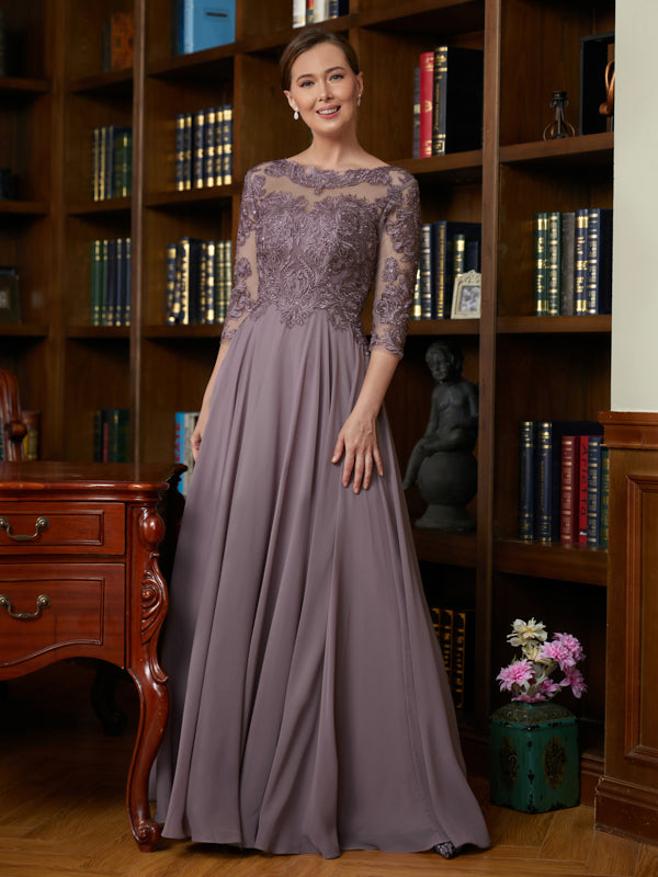 Veronica Claire Wisteria front view mother of the bride dress