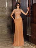 Gwendolyn Rose Orange front view mother of the bride dress