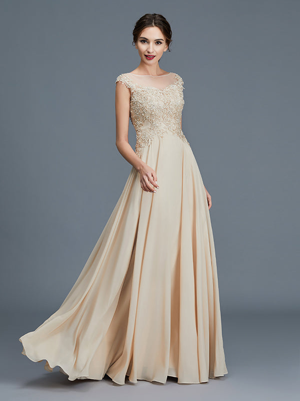 Dahlia Grace Gold front view mother of the bride dress