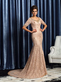 Diana Elise Champagne front view mother of the bride dress
